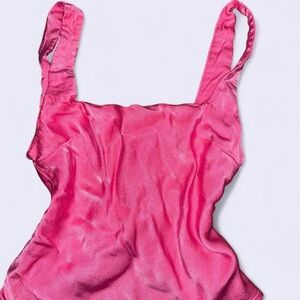 Topshop pink satin top